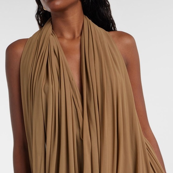 KOIR Stunning draped halter midi evening dress olive brown - Picture 6 of 6